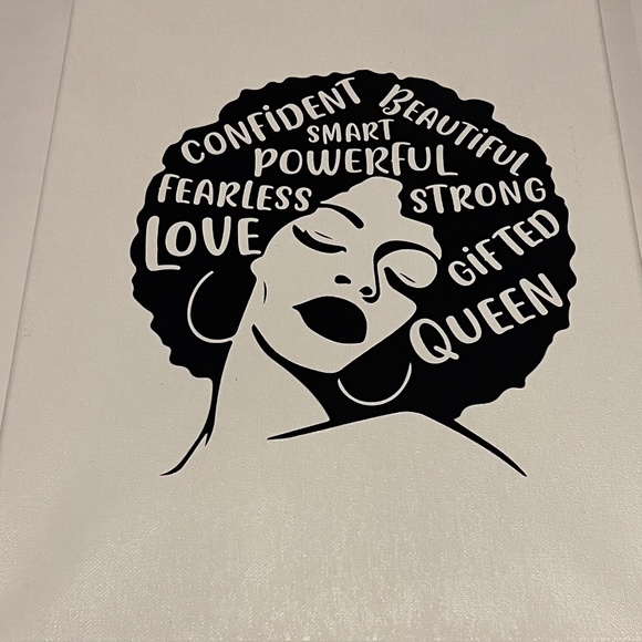 Afro Woman Vinyl Canvas Art - Picture 1 of 1